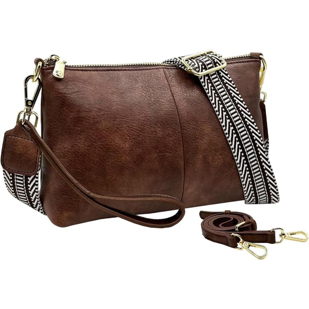 Purses for Women Wristlet Vegan Shoulder Handbags Guitar Strap Leather Strap